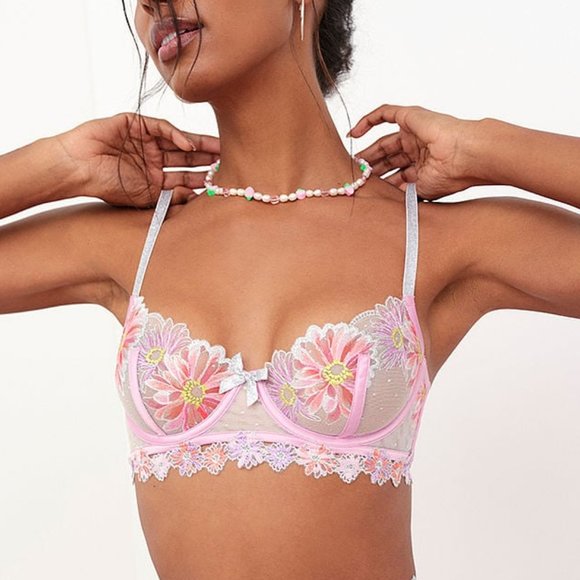 Aster Embroidery Underwire BraLavender Purple FloralFOR LOVE & LEMONSM